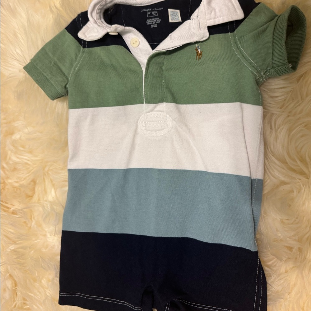 Striped Baby Boy Ralph Lauren Polo Romper